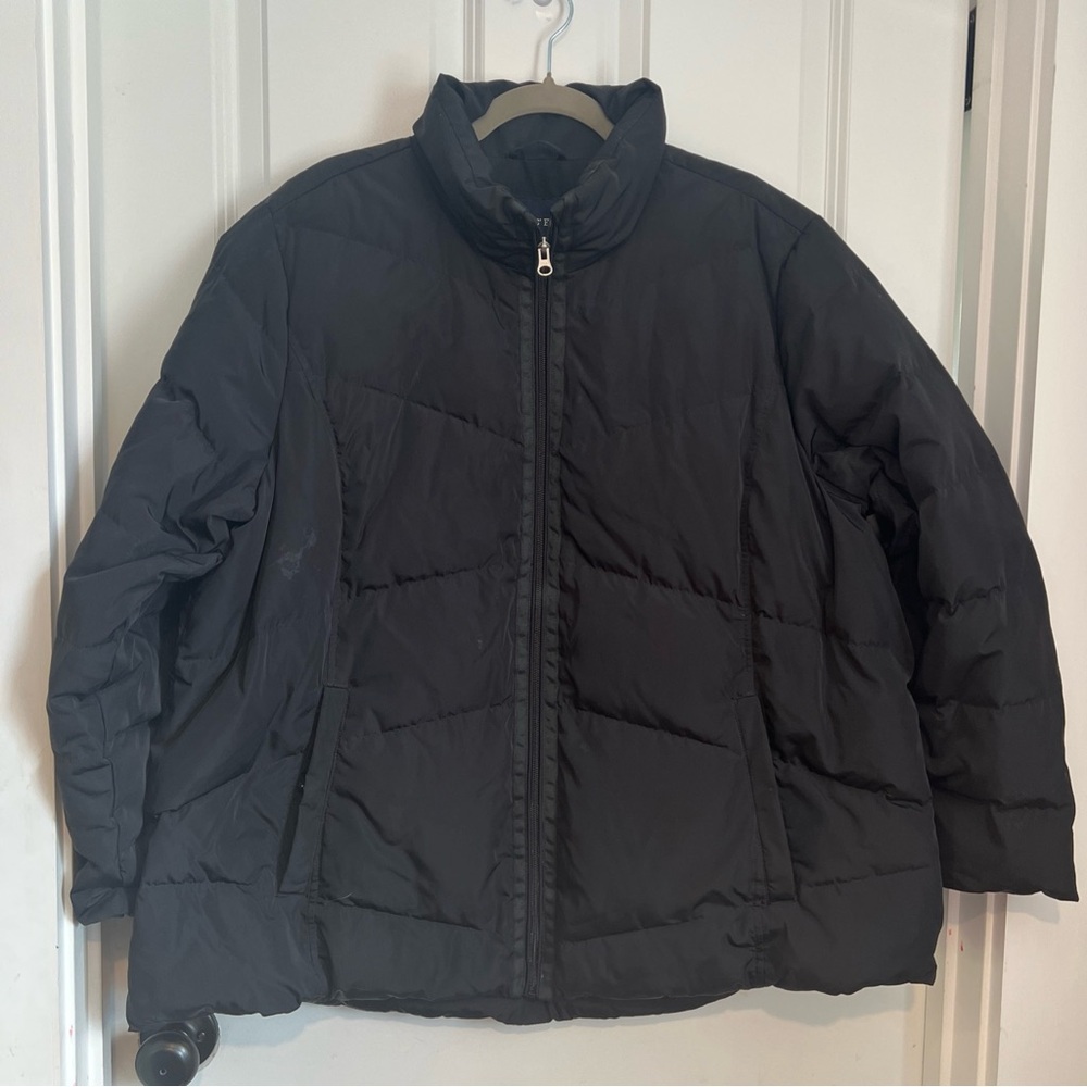 Lands' End Women's Classic Black Puffer Jacket
